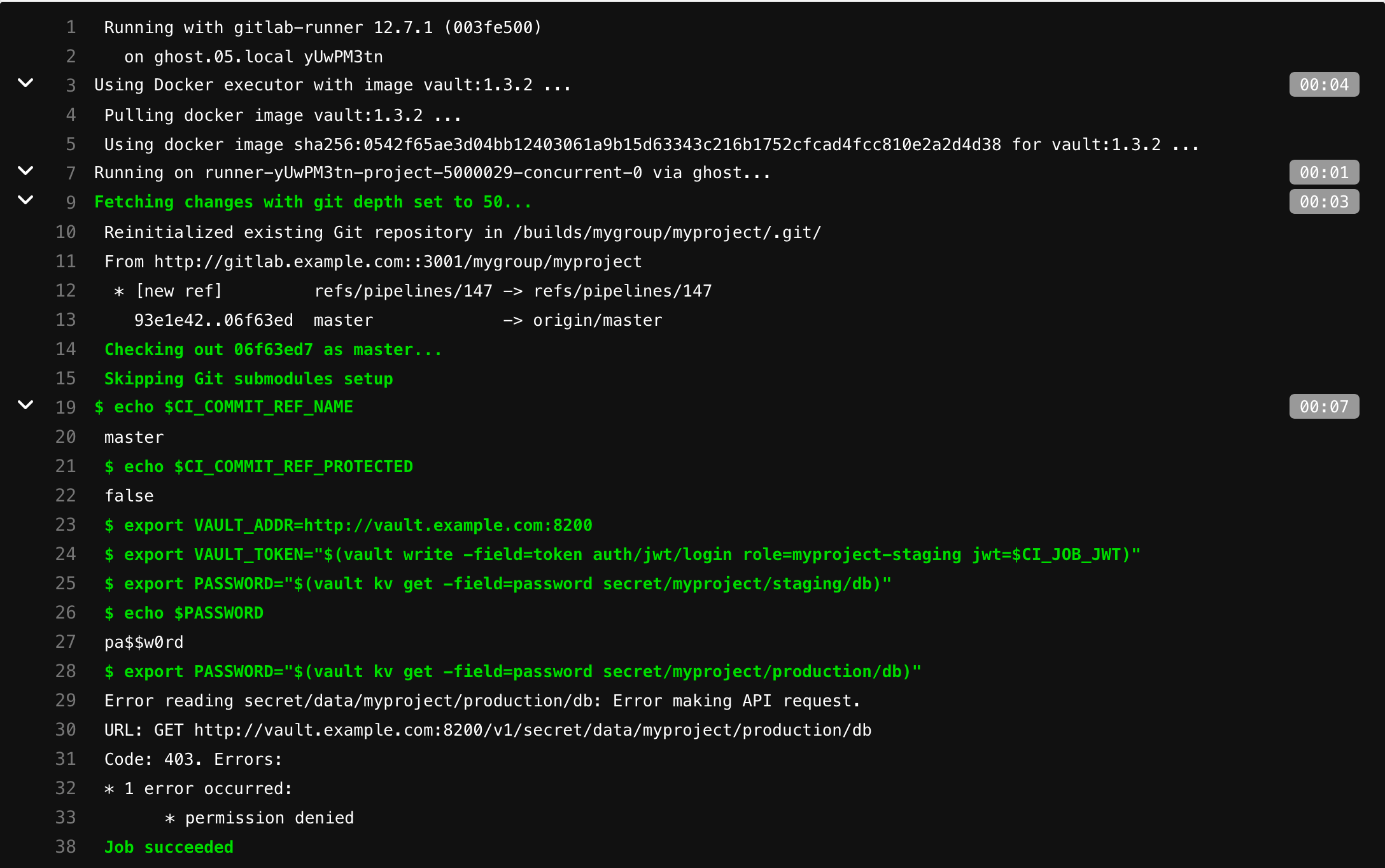 read secrets staging example